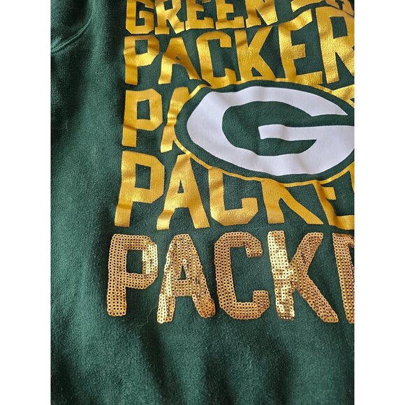 Vintage Victoria's secrets pink Packers girl zip hoodie sweatshirt XSX mall sequ - Picture 7 of 9